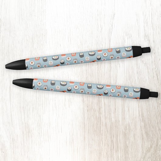 Sushi Nigiri Maki Roll Pattern Zwarte Inkt Pen