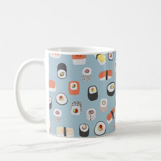 Sushi Nigiri Maki Roll Patterned Koffiemok (Links)