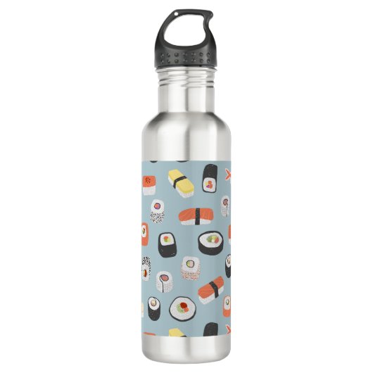 Sushi Nigiri Maki Roll Patterned Waterfles (Voorkant)