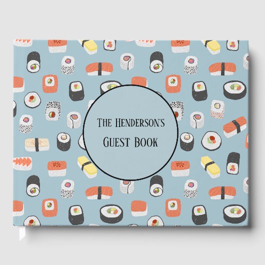 Sushi Nigiri Sashimi Maki Roll Custom Name Gastenboek (Voorkant)