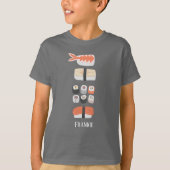 Sushi Nigiri Sashimi Maki Roll Name T-shirt (Voorkant)