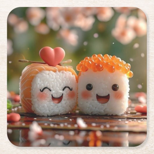sushi-onderzetters vierkante kartonnen onderzetter (Voorkant)