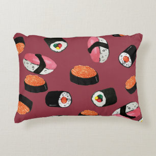 Sushi Onigiri Rolls: Naadloze illustratie Accent Kussen