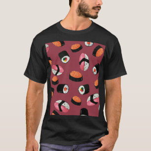 Sushi Onigiri Rolls: Naadloze illustratie T-shirt