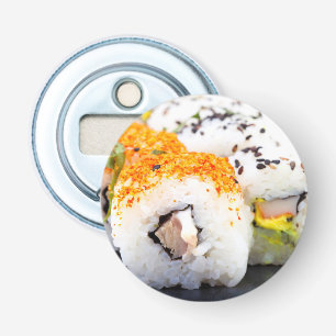 Sushi op een bord button flesopener