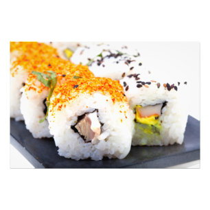 Sushi op een bord foto afdruk