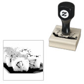 Sushi op een bord 	rubberstempel (Gestempeld)