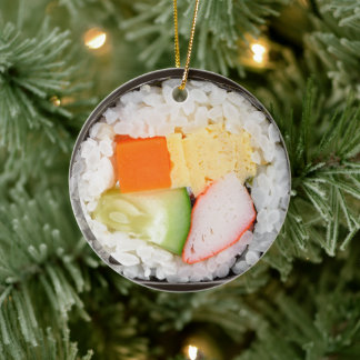 Sushi Ornament met bericht en datum op de rug