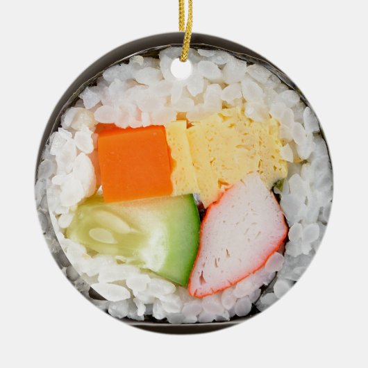 Sushi Ornament met bericht en datum op de rug (Voorkant)