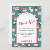 Sushi Party bedankpas Kaart (Voorkant)