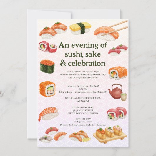 Sushi Party Invitation (Devant)