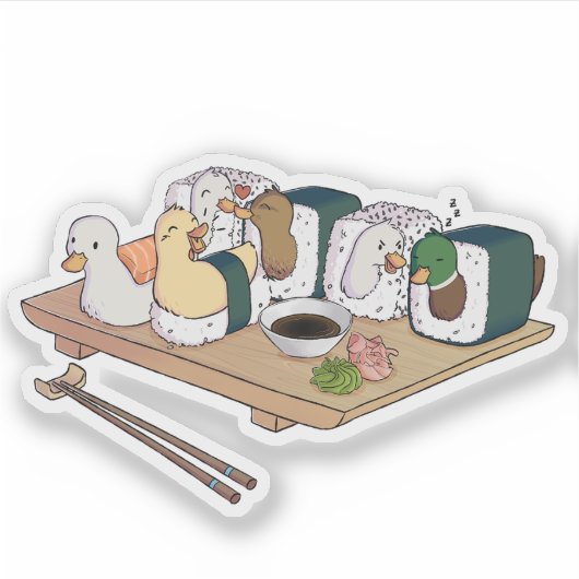 Sushi party MAXI Sticker (Voorkant)