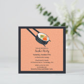 Sushi Party Platte Uitnodiging (Staand voorkant)
