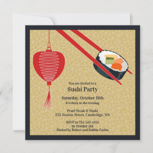 Sushi Party Platte Uitnodiging