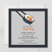 Sushi Party Platte Uitnodiging (Voorkant)