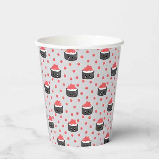 Sushi pattern and funny quote Paper cup Papieren Bekers (Achterkant)