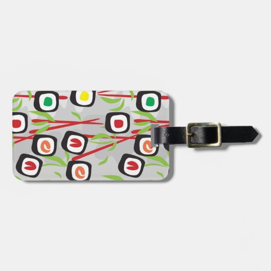 Sushi Pattern Bagagelabel (Voorkant horizontaal)