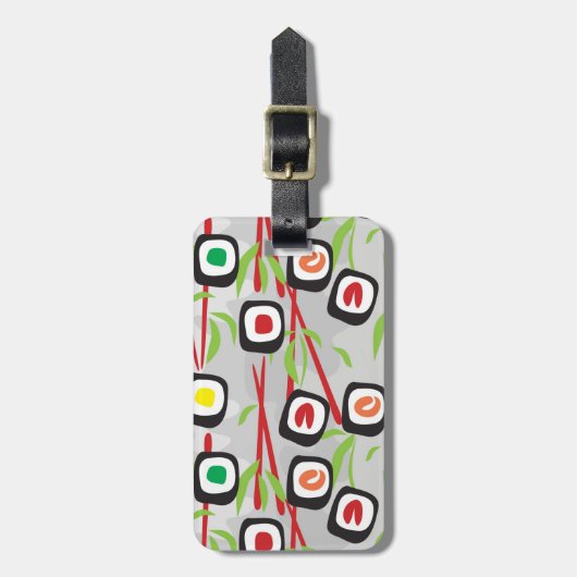 Sushi Pattern Bagagelabel (Voorkant verticaal)