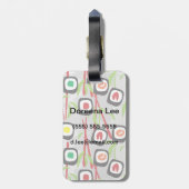 Sushi Pattern Bagagelabel (Achterkant verticaal)
