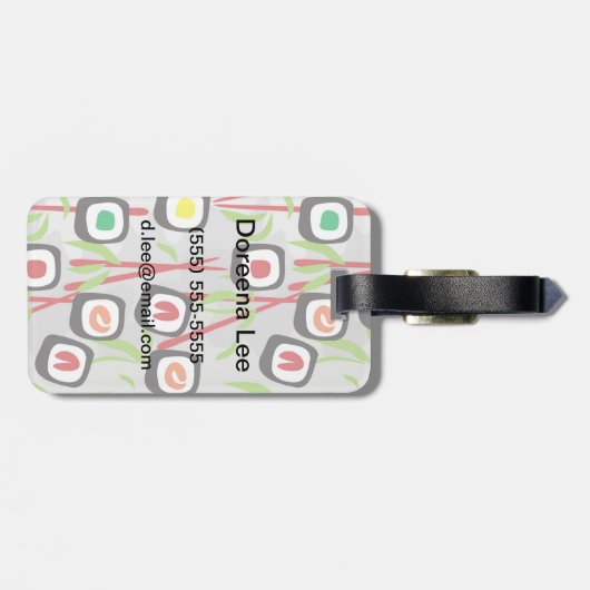 Sushi Pattern Bagagelabel (Achterkant horizontaal)