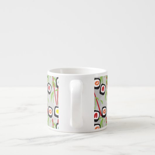 Sushi Pattern Espresso Kop (Achterkant)