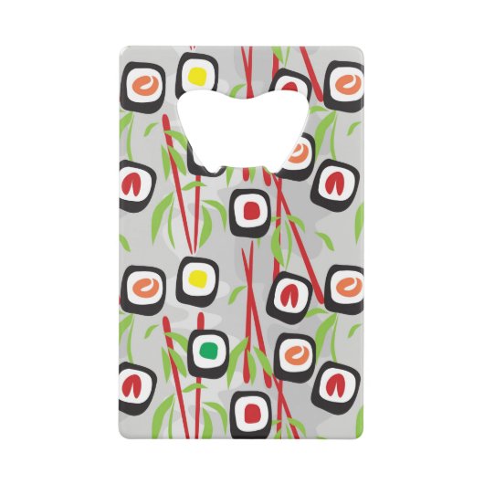 Sushi Pattern Kredietkaart Flessenopener (Voorkant)