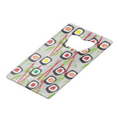 Sushi Pattern Kredietkaart Flessenopener (Achterkant Gekanteld)