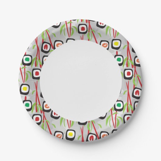 Sushi Pattern Papieren Bordje (Voorkant)
