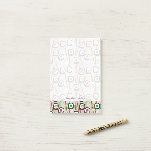 Sushi Pattern Post-it® Notes (Op bureau)