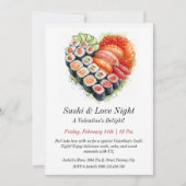 Sushi personnalisable & Amour Night Invitation (Devant)