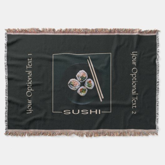 Sushi personnalisé texte lancer couverture (Devant)