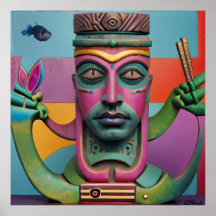 Sushi Radio Tiki Man Poster