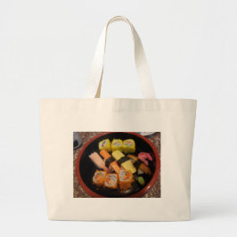 Sushi Raw Food Japans maalmiddel Delicious Serving Grote Tote Bag