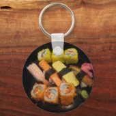 Sushi Raw Food Japans maalmiddel Delicious Serving Sleutelhanger (Voorkant)
