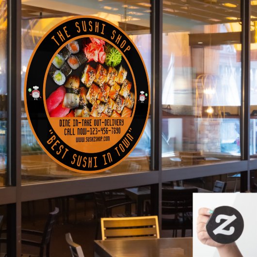 Sushi Restaurant Grote Voorzijde aanpassen Raamsticker (Restaurant Raam)