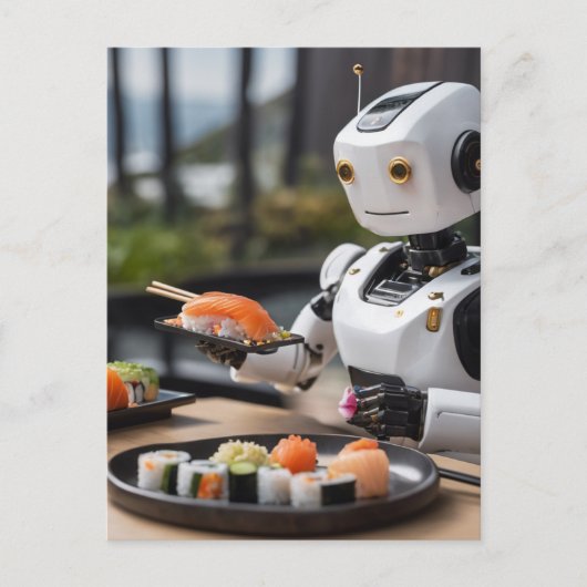 sushi-robot briefkaart (Voorkant)