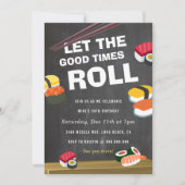 Sushi Roll Anniversaire de célébration invitation (Devant)