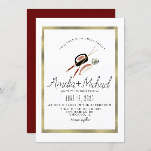 Sushi Roll Asian Japan Restaurant Wedding Kaart