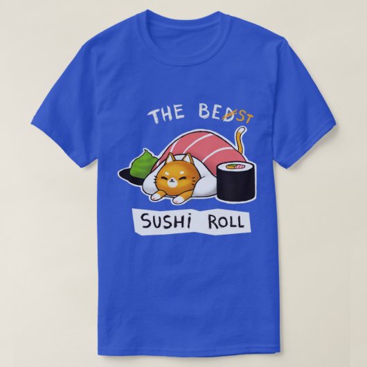 Sushi Roll Bed Cat Funny Cute Kat Social Distantio T-shirt (Design voorkant)