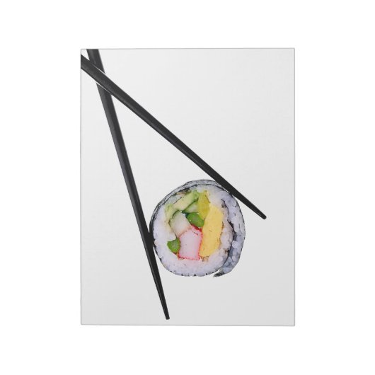 Sushi Roll & Chopsticks - Gepersonaliseerd Sjabloo Notitieblok (Gedraaid)