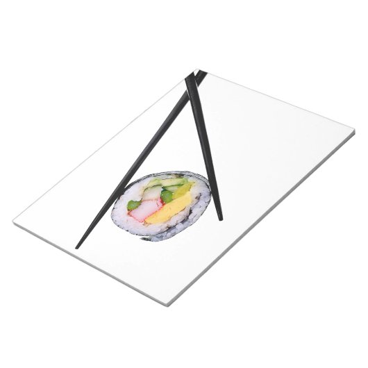 Sushi Roll & Chopsticks - Gepersonaliseerd Sjabloo Notitieblok (Schuin)