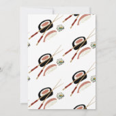 Sushi Roll Chopsticks Saki Tree Vrijgezellenfeest Kaart (Achterkant)