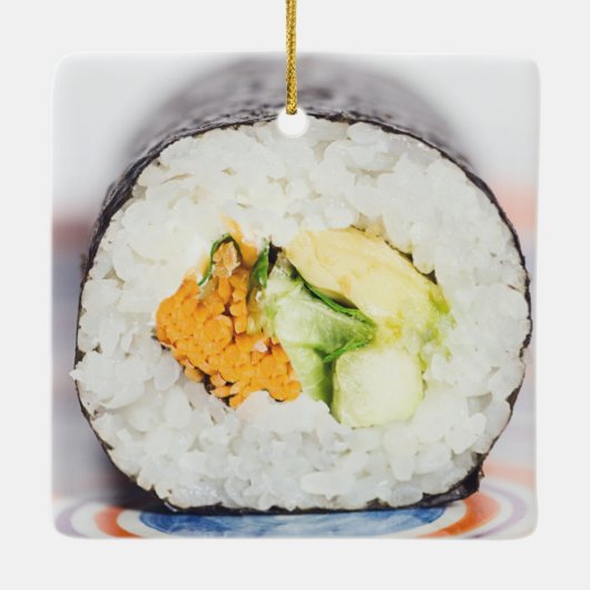 Sushi roll Fish and rice Keramisch Ornament (Achterkant)