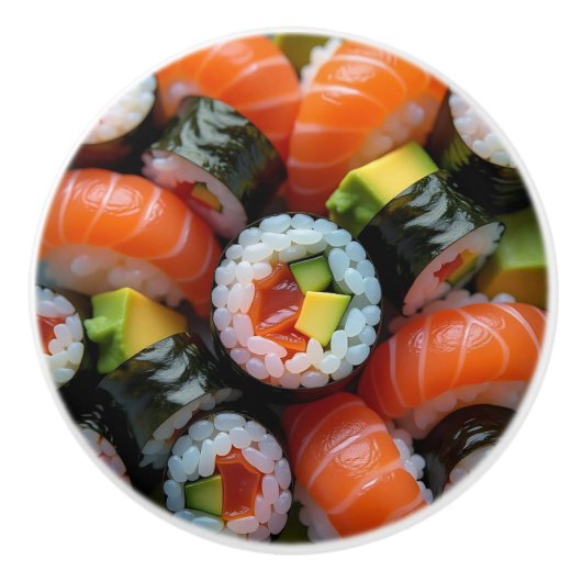 Sushi Roll Fun Unique Food Kitchen Cabinet Keramische Knop (Voorkant)