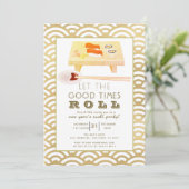 Sushi Roll Gold New Year's Party Invitation (Debout devant)