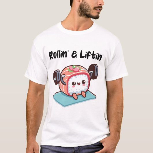 Sushi Roll Lifting Weights T-shirt (Voorkant)