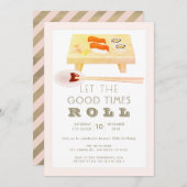 Sushi Roll rose Anniversaire Fête Invitation (Devant / Derrière)