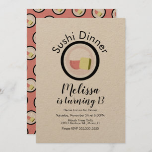 Sushi Roll Salmon Teen Birthday Restaurant Kraft Kaart