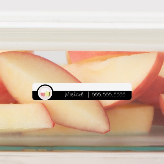 Sushi Roll School Class Lunch Naam Nummer Labels (Aangebracht)
