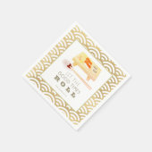 Sushi Roll White x Gold Wave Patroon Papieren serv Servet (Hoek)